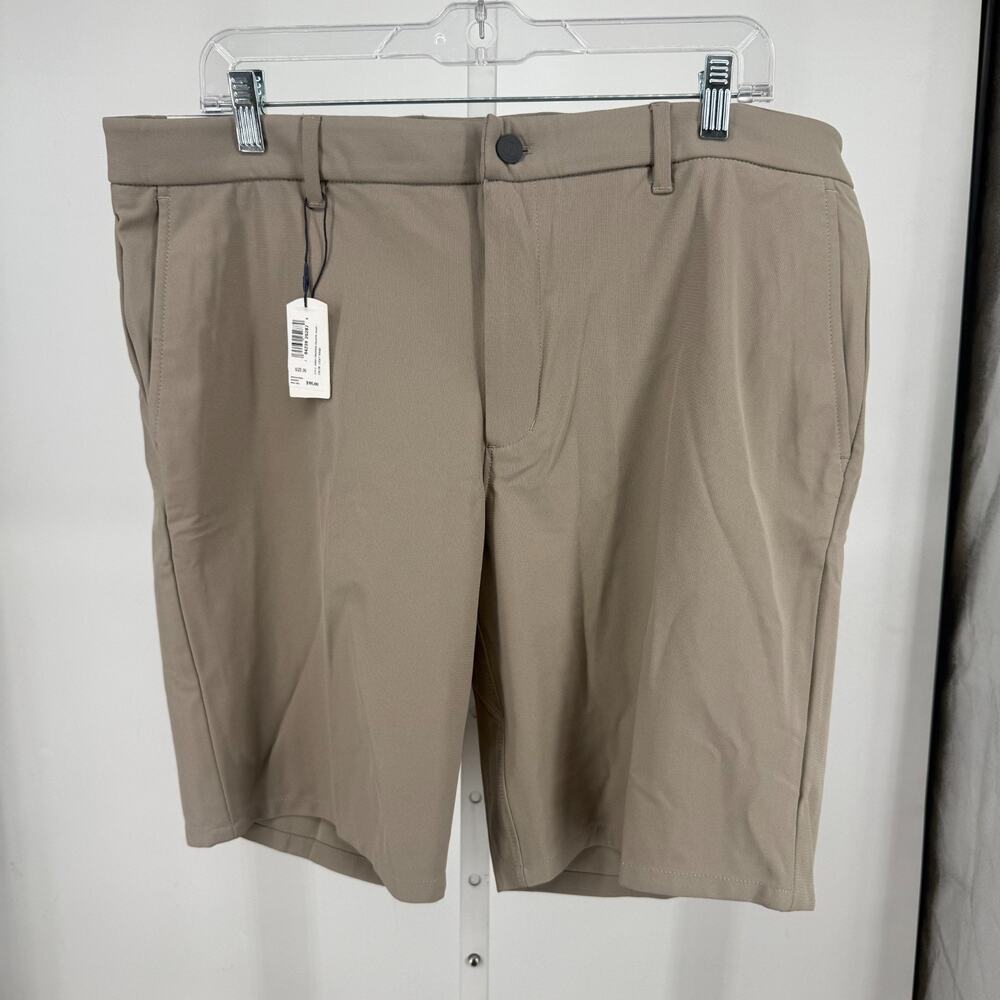 Johnnie O Cross Country Shorts Mens 36 Light Khaki Flat Front Classic Walking
